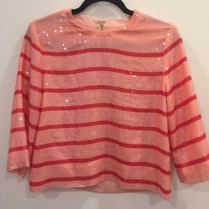 NWOT Kate Spade Stripe Sequin Top